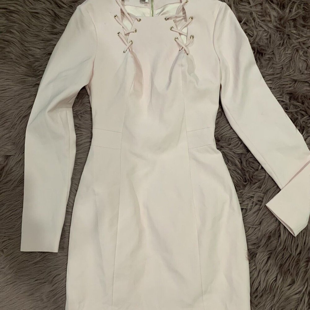 RARE House Of CB ‘Raina’ Baby Pink Dress Long Sleeves NWOT - Picture 8 of 8